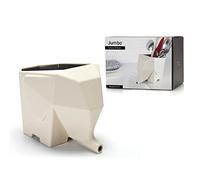 PELEG DESIGN Elephant Cutlery Drainer - Funny Self Draining Utensil Drying Rack for Kitchen Sink | Cute Silverware Drainer Basket (Cream)