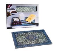 PELEG DESIGN Tempered Glass Cutting Board, 7.4" x 11" - Decorative Glass Cutting Board for Kitchen Counter, Heat & Shatter Resistant Chopping Board & Serving Tray, Magic Carpet Design (Rugboard)