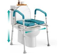 PELEGON Raised Toilet Seat With Handles (400lb) - Adjustable 3 in 1 Commode Chair For Toilet With Arms, Toilet Riser With Handles, Toilet Chair Over Toilet, Handicap Toilet Seat For Elderly & Disabled