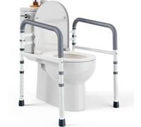 PELEGON Toilet Safety Rails (350 lb) - Adjustable Toilet Safety Frame & Rails, Toilet Safety Rail for Elderly Adults, Toilet Handles for Seniors, Toilet Bars for Elderly, Disabled & Handicap - White