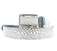 PELGIO Genuine Cobra Snake Skin Auto Locking Men's Belt 46" - White -