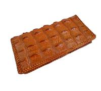 Pelgio Genuine Crocodile Alligator Backbone Skin Leather Checkbook Long Handmade Wallet, Tan Brown, One Size, Checkbook