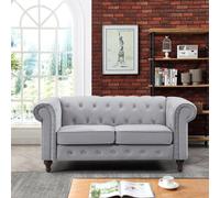 Pelham 158cm Wide Velvet Fabric 2 Seat Chesterfield Sofa Artemis Home Grey One Size