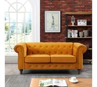 Pelham 158cm Wide Velvet Fabric 2 Seat Chesterfield Sofa Artemis Home Orange One Size