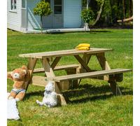 pelham small wooden garden picnic dining set in ash grey