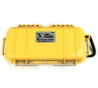 PELI 1030 Hard Micro Case for Small Devices, Watertight IP67, 1L Capacity, Made in US, Yellow/Black Liner