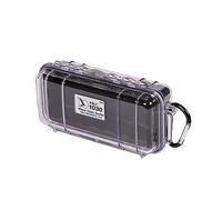 PELI 1030 Small Travel Case Electronic Devices, IP67 Watertight and Dustproof, 1L Capacity, Made in US, Clear/Black Liner