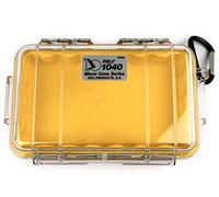 PELI 1040 Micro Case, Protective Case for Mobile Phone and Small Gear, IP67 Watertight, 2L Capacity, Made in US, Clear/Yellow Liner