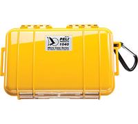 PELI 1040 Micro Case, Watertight Small Protective Case, IP67 Rated, 2L Capacity, Made in US, Yellow/Black Liner