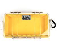 PELI 1060 Micro Case, Sensitive Devices Protection, IP67 Watertight, 3L Capacity, Made in US, Clear/Yellow Liner