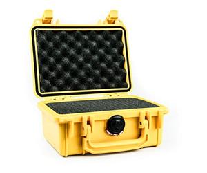 PELI 1120 Professional Shockproof Camera Case, IP67 Watertight, 5L Capacity, Made in US, With Customisable Foam Inlay, Yellow
