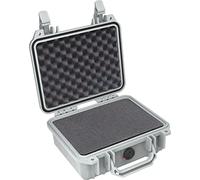 PELI 1200 Watertight Professional Camera Case, IP67 Water- and Dustproof, 12L Capacity, Made in US, With Customisable Foam Insert, Silver