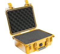 PELI 1400 Shockproof Carrying Case, IP67 Watertight, 19L Capacity, Made in Germany, With Customisable Foam Inlay, Yellow