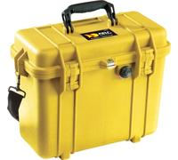 PELI 1430 Protective Case, Superior Protection for Valuable Devices such as Cameras, Drones, Lenses, Water and Dust Resistant, 15 L, with Padded Office Divider Kit and Lid Organiser, Colour: Yellow