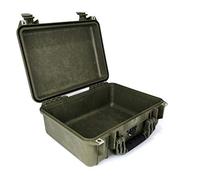 PELI 1450 Protective Case for Camera and Sensitive Equipment, IP67 Watertight, 31L Capacity, Made in Germany, No Foam, OD Green