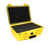 PELI 1450 Watertight Shockproof Case for Valuable Equipment, IP67 Water- and Dustproof, 31L Capacity, Made in Germany, With Customisable Foam Insert, Yellow