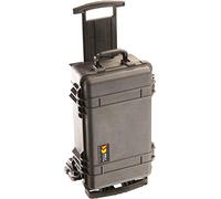 PELI 1510M Protective Mobility Case With Wheels and Telescopic Handle, IP57 Watertight and Dust Protected, 68L Capacity, Made in US, No Foam, Black