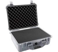 PELI 1520 Impact Resistant Protector Case, IP67 Watertight and Dustproof, 49L Capacity, Made in Germany, With Customisable Foam Inlay, Silver