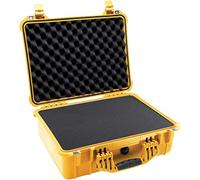 PELI 1520 Professional Shockproof Transport Box, IP67 Watertight and Dustproof, 49L Capacity, Made in Germany, With Customisable Foam Insert, Yellow