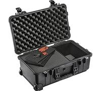 PELI 1535 Air Lightweight Protective Trolley Case for Camera Equipment, Watertight and Dustproof, 27L Capacity, with Customisable TrekPak Dividers, Colour: Black