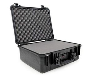 PELI 1550 Professional Protective Case for Fragile Equipment, IP67 Water Resistant, 61L Capacity, Made in Germany, With Customisable Foam Insert, Black