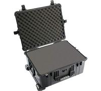 PELI 1610 Large Protective Case With Wheels, IP67 Watertight and Dustproof, 119L Capacity, Made in Germany, With Customisable Foam Inlay, Black