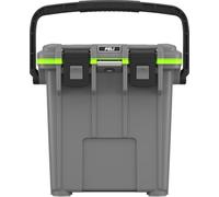 PELI 20QT Cooler; Premium Cooler for Travel, Work, and Outdoor; Capacity of 20.35 Liter; Water Resistant, Dust Resistant and Crushproof; All-Day Ice Retention; Colour: Dark Grey/Green