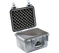 PELI Protector 1300 Professional Camera Case, IP67 Watertight, 17L Capacity, Made in US, With Customisable Foam Insert, Silver