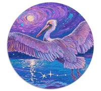 Pelican 1000 Piece Wildlife Round Jigsaw Puzzles What Happens Next Beautiful Decoration for Adults And Kids 1000pcs (67.5x67.5cm)