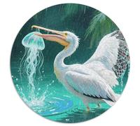 Pelican 1000 Pieces Wildlife Round Jigsaw Puzzles What Happens Next Educational Games for Adults And Kids 1000pcs (67.5x67.5cm)