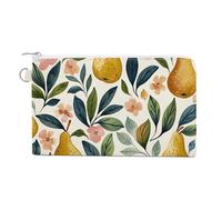 Pelican Bird Blue Sea Sky Wallet for Men Women Canvas Coin Purse Zippered Change Holder with Secure Closure, Figs and Pears, One Size, Figs and Pears