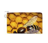 Pelican Bird Blue Sea Sky Wallet for Men Women Canvas Coin Purse Zippered Change Holder with Secure Closure, Yellow Honey, One Size