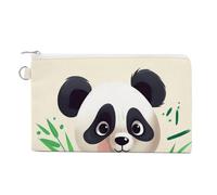 Pelican Bird Blue Sea Sky Wallet for Men Women Canvas Coin Purse Zippered Change Holder with Secure Closure, panda star, One size