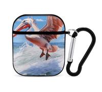 Pelican Bird Wild Wildlife Earphone Case Cover Compatible with AirPods 1&2 Shockproof Bluetooth Headset Case Black-style