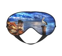 Pelican Birds Blue Sea Sky Printing Double-Sided Eye Mask,Blackout for Sleeping, Comfort Sleep Eye Mask for All-Occasion