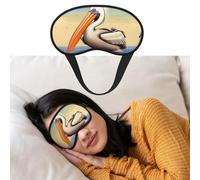 Pelican Birds Sleep Mask Soft Blackout Eye Mask with Adjustable Strap Comfortable Eye Shade Cover for Women Men Deep Rest Travel Work Home
