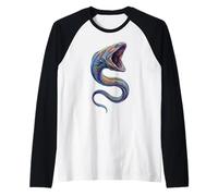 Pelican EEL Abstract Ocean Art Marine Life Colorful Raglan Baseball Tee