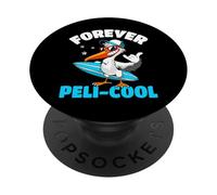 Pelican Forever Peli-cool Surfing Pelican Bird Lover PopSockets Adhesive PopGrip