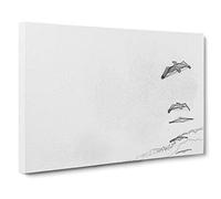Pelican Formation Canvas Print | Gallery Wrapped 30mm Frame Wall Art | 30x20 inches | Ready to Hang | Abstract Bird Picture | Living Room Bedroom Lounge Office