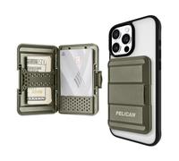 Pelican MagSafe Wallet for iPhone | Heavy Duty MIL-STD Snap-On iPhone Magnetic Wallet & Phone Card Holder | Detachable & Slim Hard Case Wallet for iPhone Pro Max 15/14/13/12 Series | OD Green