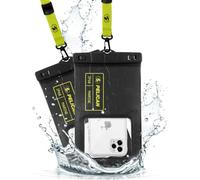Pelican Marine 2 Pack - IP68 Waterproof Phone Pouch/Case (XL Size) - Floating Phone Case - iPhone 14 Pro Max/ 13 Pro Max/ 12 Pro Max/ 11/ S23 Ultra/Pixel 7 - Detachable Lanyard - Black/Yellow