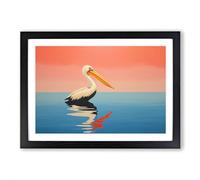 Pelican Minimalism Framed Wall Art Print A2 Black