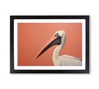 Pelican Minimalism Framed Wall Art Print A2 Black