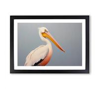 Pelican Minimalism No.3 Framed Wall Art Print, Ready to Hang Picture for Living Room Bedroom Home Office, Black A2 (66 x 48 cm)