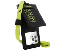 Pelican Navy - IP68 Waterproof Phone Case with Storage Compartment (Large) - Floating Waterproof Phone Case - Beach Cruise Travel Supplies - Fits All Phones - Detachable Lanyard - Black