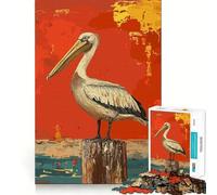 Pelican on A Post 1000 Piece Jigsaw Puzzles for Adults Teenagers Logic Toy Relax Time Precision Cut (38x52cm)