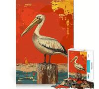 Pelican on A Post Jigsaw Puzzles for Adults1000 Pieces Focus Brain Toy Relax Time Tight Edge Santa Wish Pick (38x26cm)