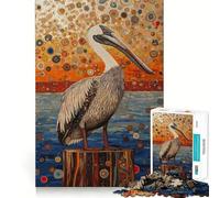 Pelican on A Stump Gustav Style Adult Jigsaw Puzzles 1000 Pieces Mind Exercise Toy Calming Play Design Assembly Amazing Present (50x75cm)