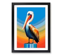 Pelican Op Framed Wall Art Print A2 Black
