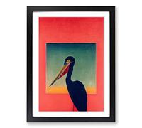 Pelican Painting Framed Wall Art Print, Ready to Hang Picture for Living Room Bedroom Home Office, Black A2 (48 x 66 cm)